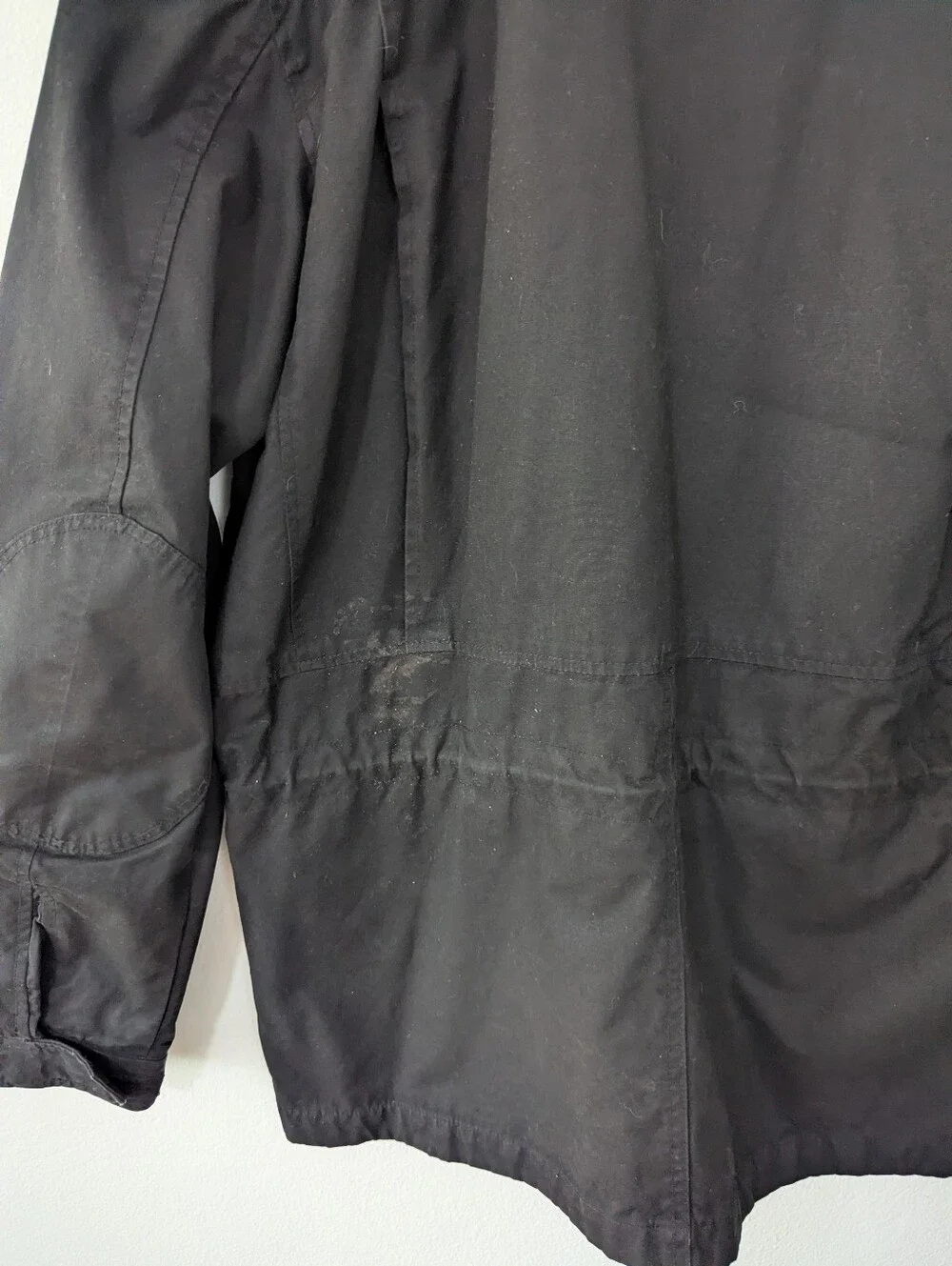 Vintage J. Crew Coated Barn Jacket The British Millerain Black Pockets Large T